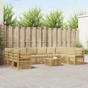 Set di divani da esterno 11 pcs Bianco e Beige 59 x 59 x 37 cm 3392608