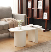 Tavolino da caffè bianco irregolare da 100 cm in MDF laccato