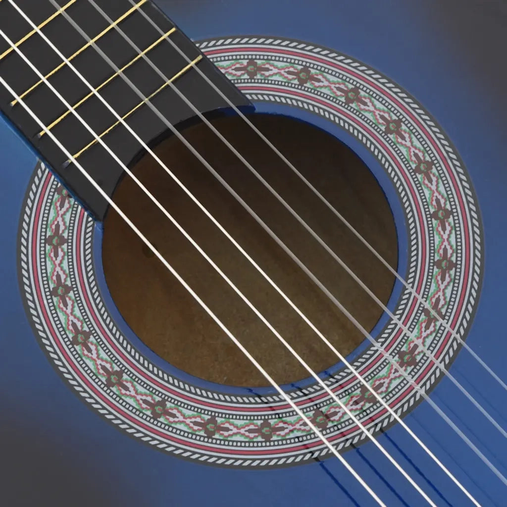 Set Chitarra Classica Western 12 pz con 6 Corde Blu 38" CFW4712898