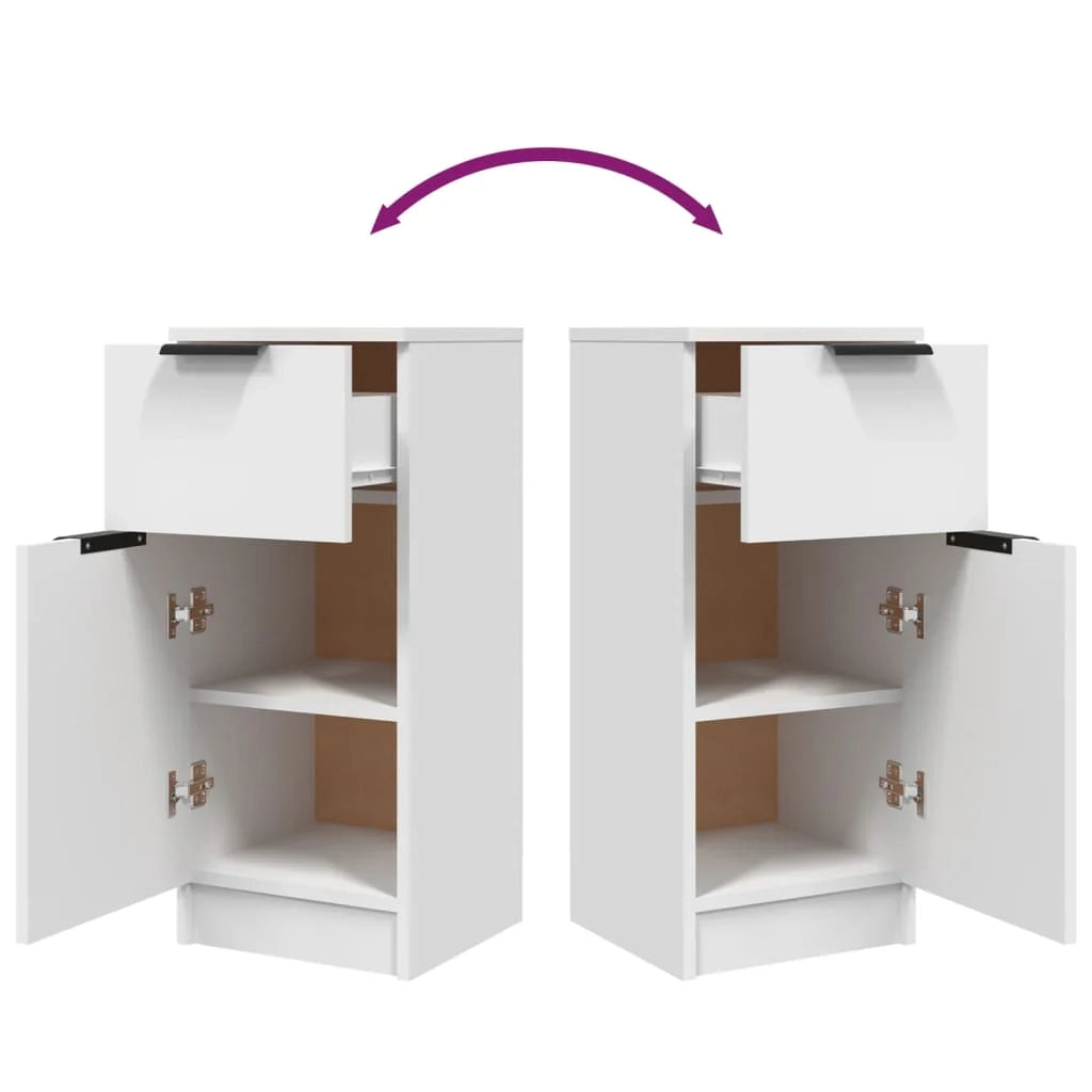 Buffet credenza cassettiera armadio mobile contenitore organizer per cucina soggiorno salotti set da 2 30 x 30 x 70 cm legno ingegnerizzato bianco 02_0036650