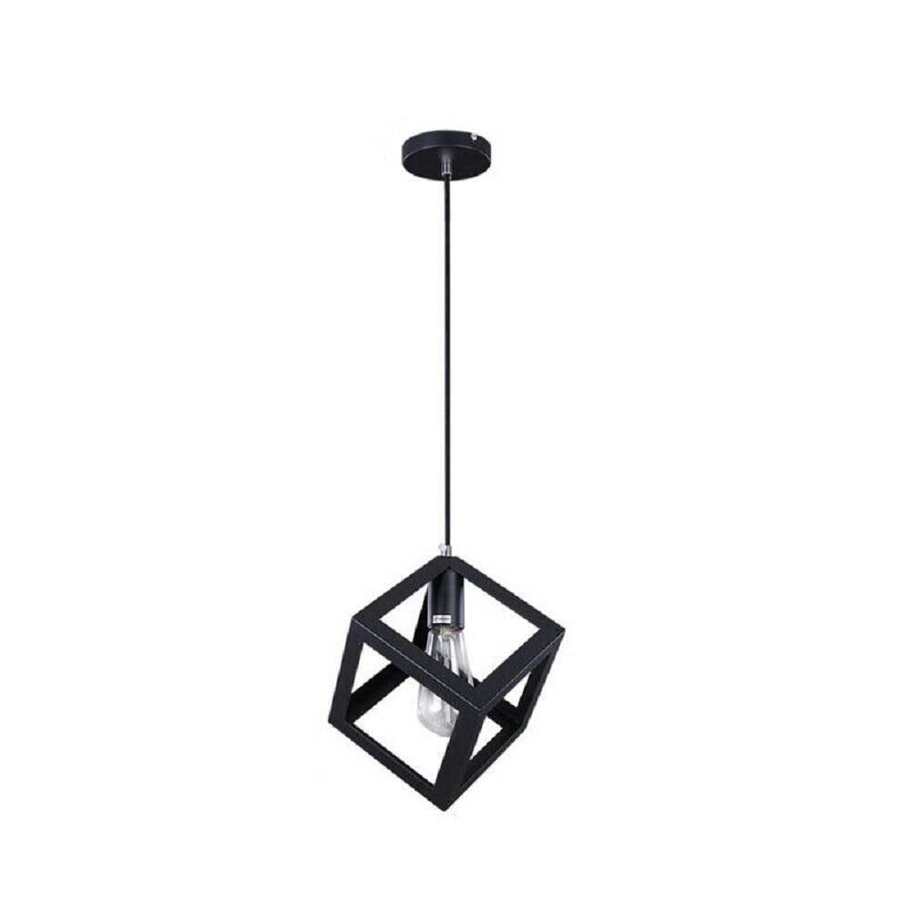 Trade Shop - Lampadario Da Soffitto A Sospensione A Forma Di Cubo 3d Portalampada E27 A24 -