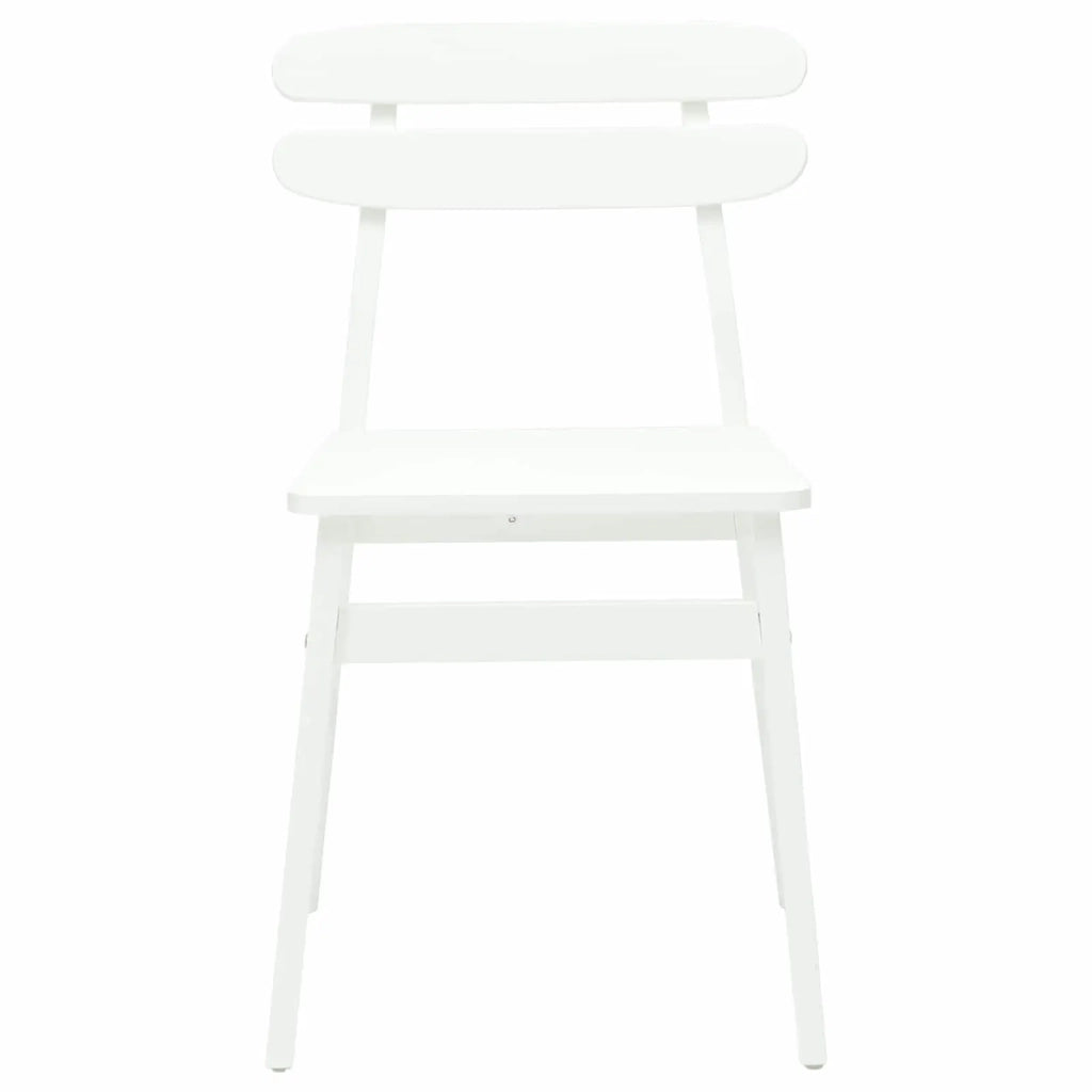 Sedia da pranzo 2 pcs Bianco Legno di gomma solido