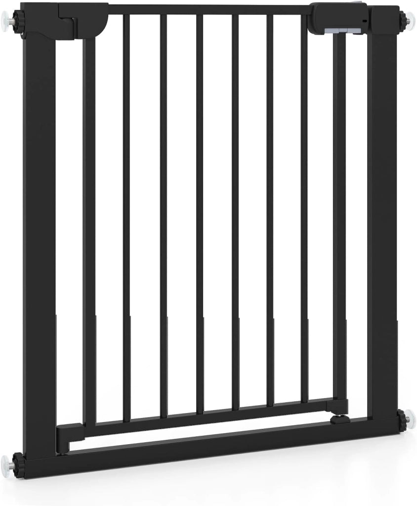 Cancelletto di Sicurezza per Bambini, con Sistema di Chiusura Automatica, Recinto Sicurezza Neonati Animali Domestici, per Porte 75-82 cm (Bianco)