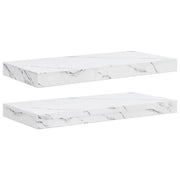 2 pz Scaffale da parete | Ripiano a parete | Mensola a parete Marmo Bianco 50 x 23,5 x 4 cm