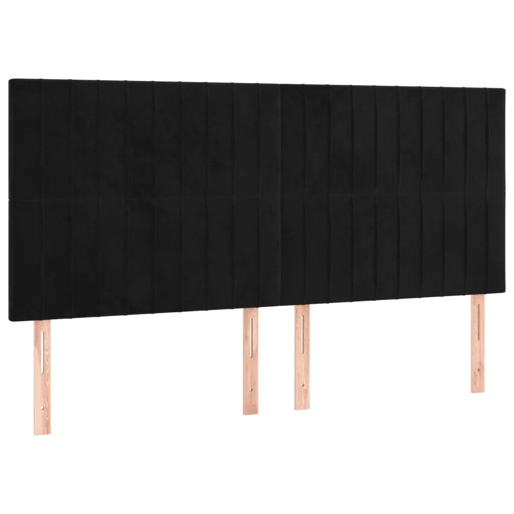 Giroletto senza Materasso-Struttura Letto Nero 160x200 cm in Velluto 589992