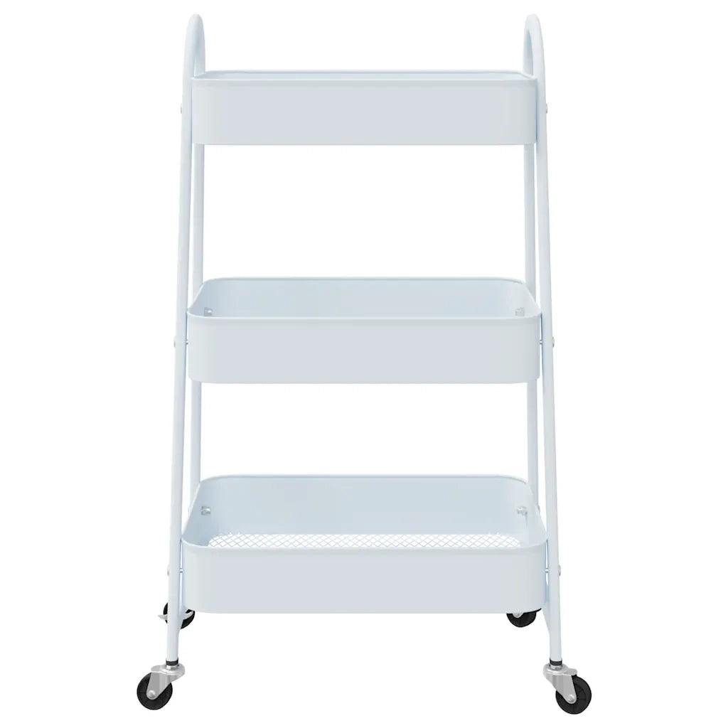 Carrello Portaoggetti a 3 Ripiani Bianco 42x41,5x77 cm Acciaio 4012382