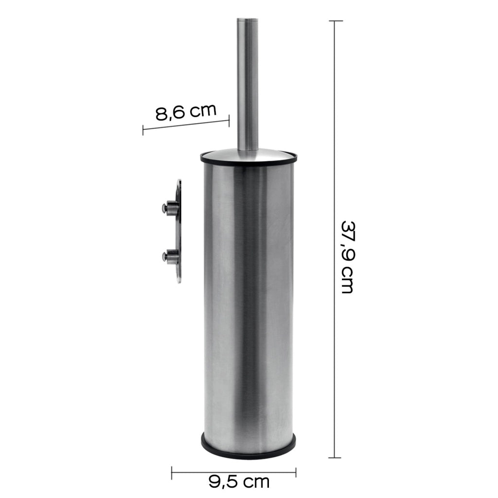 Scopino WC con ciuffo in setole da muro in acciaio inox AISI 304 Gedy 5034-03 serie PROJECT Satinato