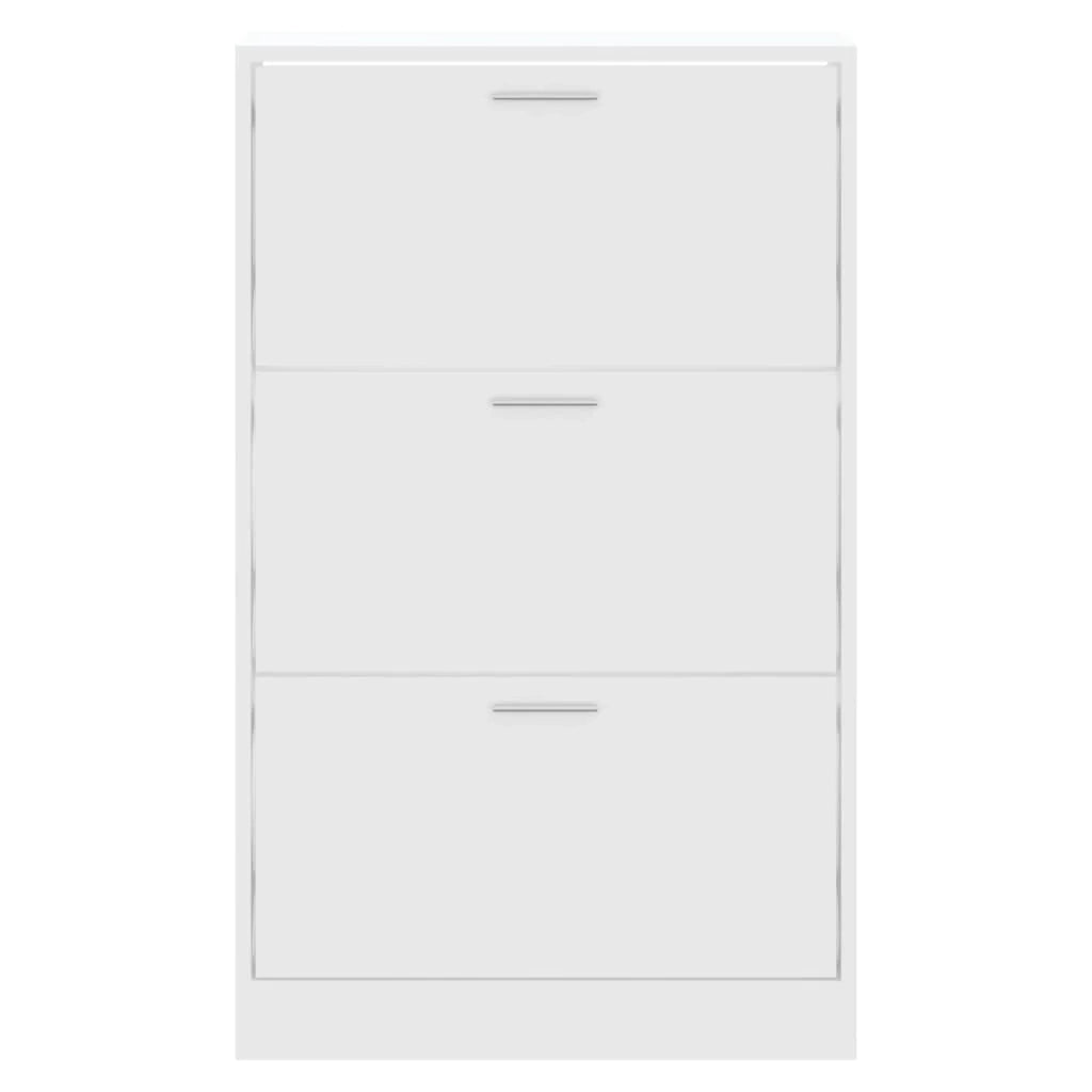 Scarpiera mobile contenitore per scarpe mobile per ingresso/corridoio/soggiorno 63 x 24 x 103 cm legno ingegnerizzato bianco 02_0021493