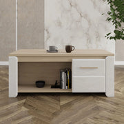 Niella, Tavolino da Salotto con Piedini, 120x55x50h cm Marrone Rovere