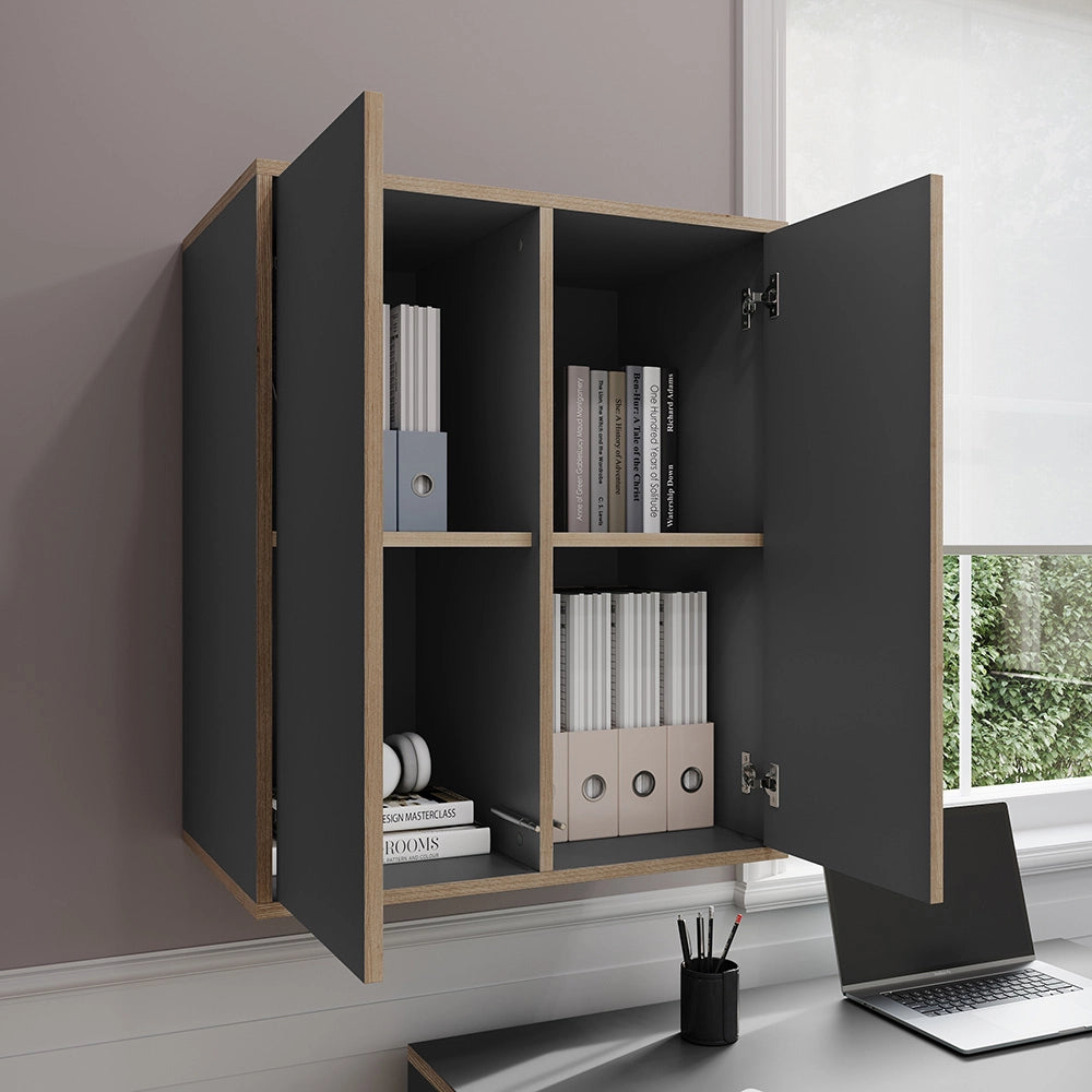 Vicco Libreria da parete Antracite 63 x 75 cm con 2 porte