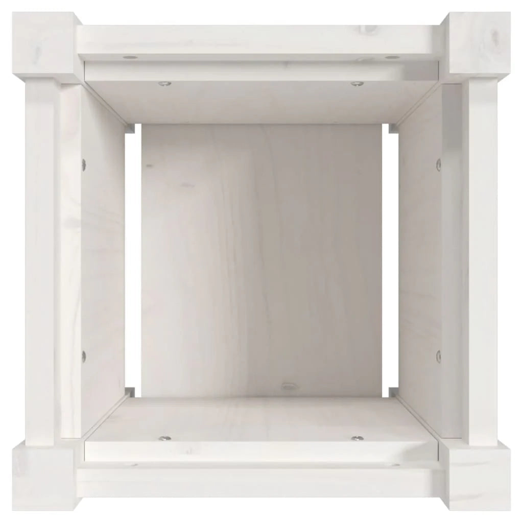 Fioriera rialzata per piante fiori terrazza giardino 31 x 31 x 31 cm legno di pino massiccio bianco 02_0037499