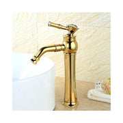 Trade Shop - Miscelatore Rubinetto Monocomando Lavabo Lavandino Bagno Alto Gemme Dorato -