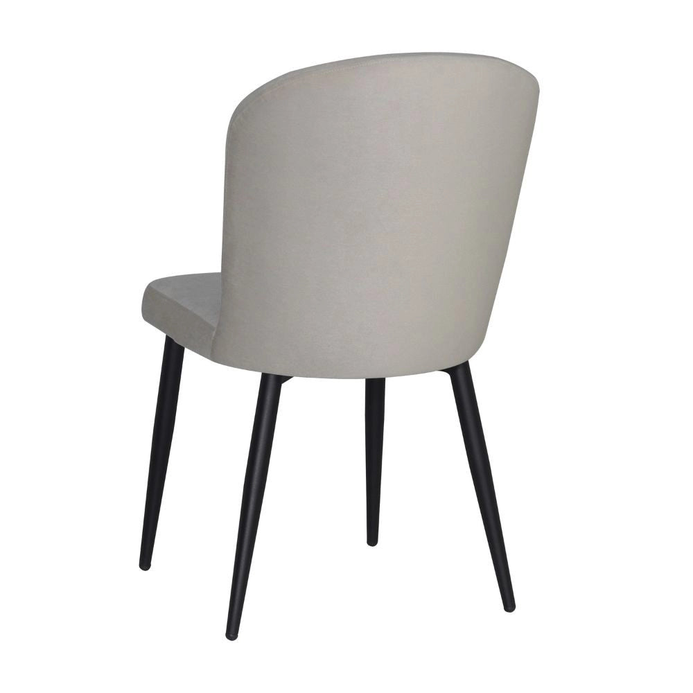 Set 4 Sedie Barka in tessuto grigio con piedi neri – Comfort morbido e design