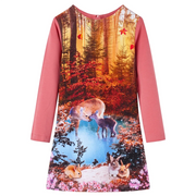 Abito da Bambina a Maniche Lunghe Rosa Antico 140cod mxl 108239