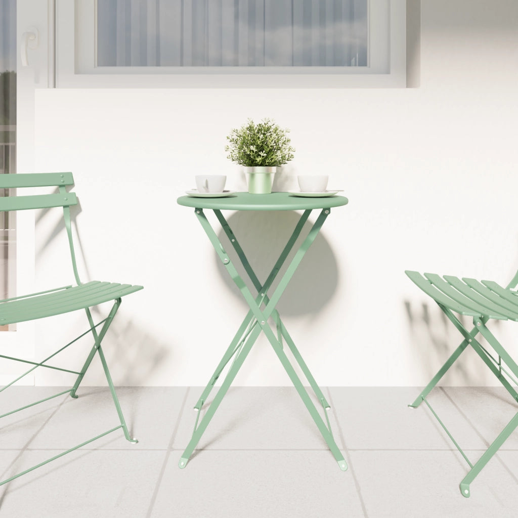 Tavolo da giardino pieghevole Verde chiaro Ã˜50x71 cm Acciaio