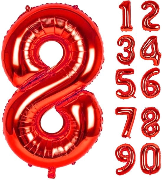Decorazione per Festa - Pallone Numerico XXL 83 cm - Pallone Cifra 0-9 - Pallone di Foglio - Decorazione di Compleanno - Foglio di Alluminio - Tessitura Metallica
