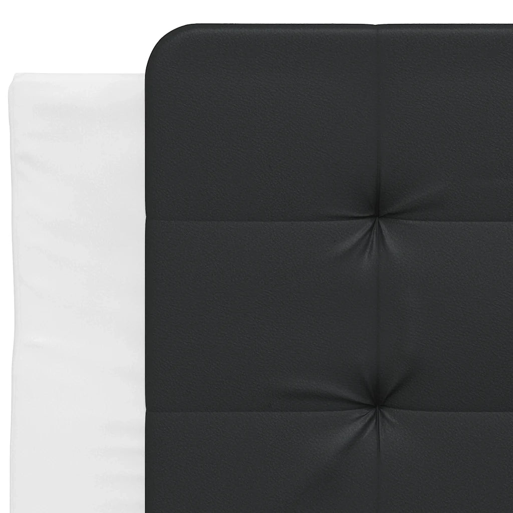 Letto singolo | Letto per adulti | Giroletto senza Materasso Zadar Bianco e Nero 90x200 cm in Similpelle