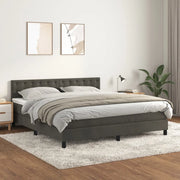 Giroletto a Molle con Materasso Grigio Scuro 180x200 cm Velluto 3141558