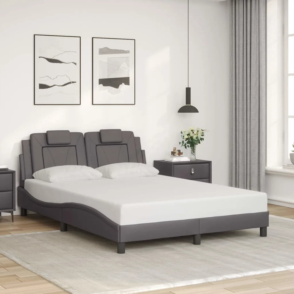Giroletto Viana senza Materasso Grigio 140x200 cm in Similpelle 3208099
