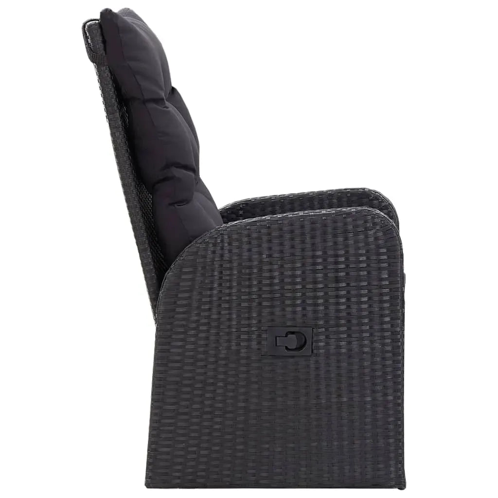 Set Mobili da Pranzo per Giardino 9 pz con Cuscini Nero cod mxl 51072