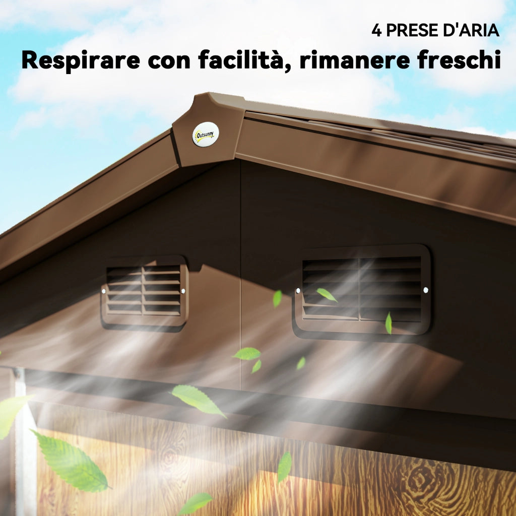 Casetta da Giardino Porta Attrezzi ¨C Xylo ¨C Effetto Legno Marrone 2.3x1.5x2m