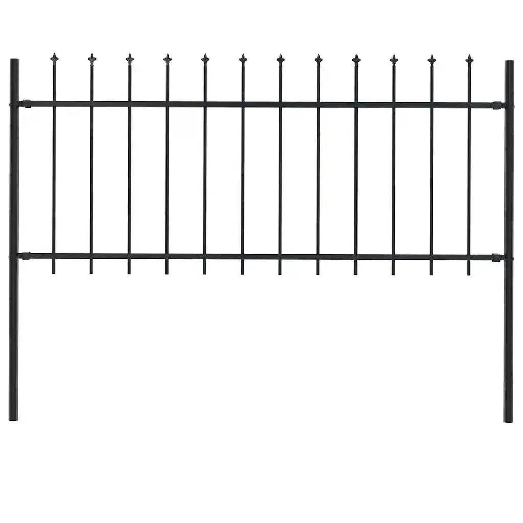 Recinzione da Giardino Woerden con Punta a Lancia in Acciaio 170x80 cm Nero 144924