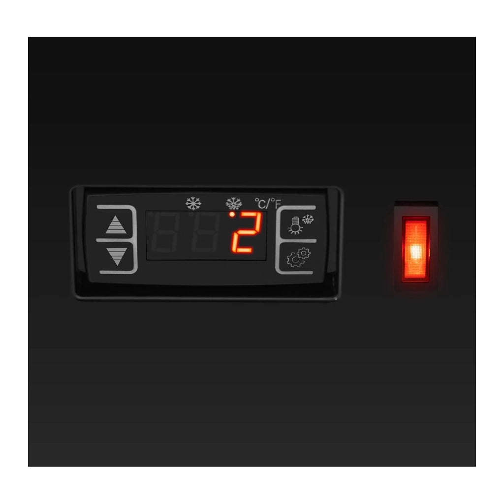 Vetrina refrigerata da 78 litri 4 ripiani con serratura vetro temperato nero plastica 14_0005390