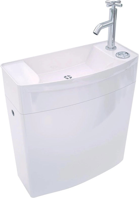 Lavandino multifunzionale - adatto per cucine moderne - 1 pezzo - bianco - ceramica - 58x43 cm
