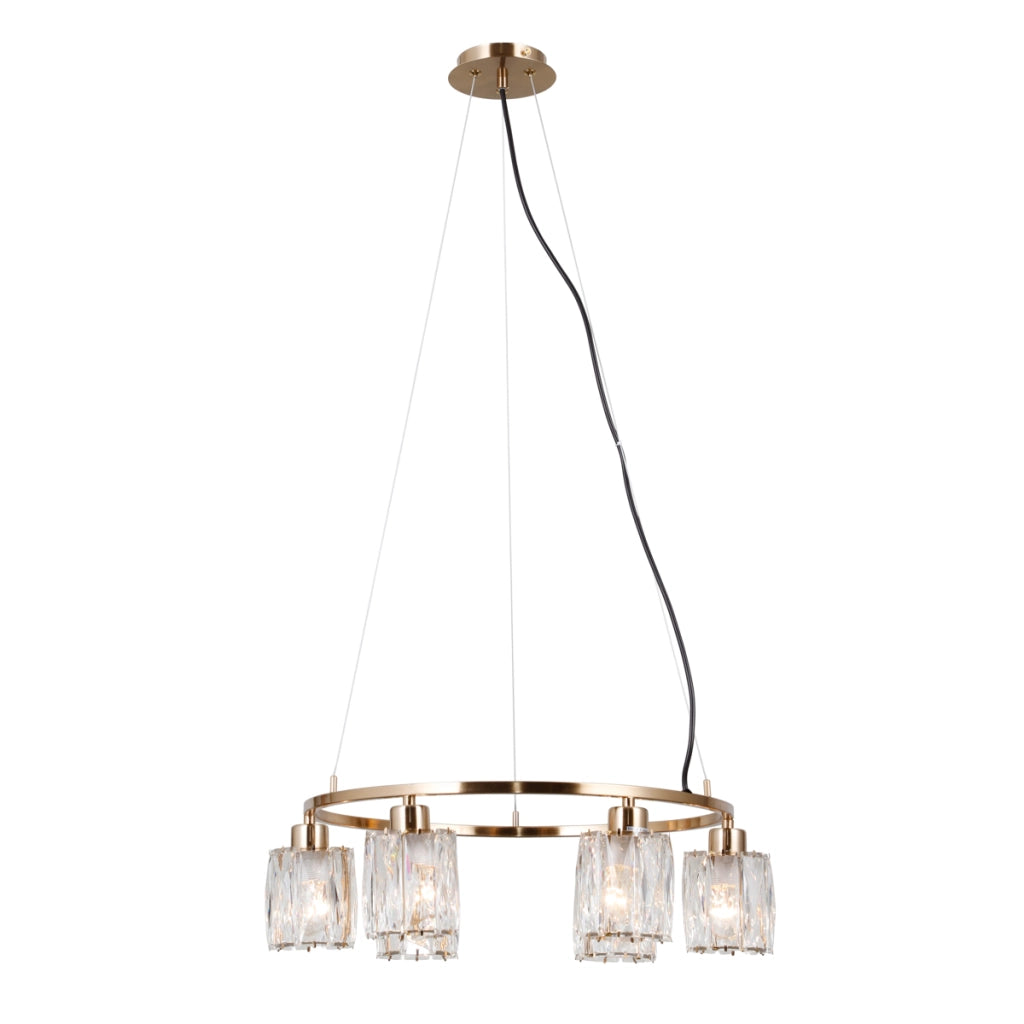 Lampadario anello oro cristallo decorativo 6xE14 Italux Simona