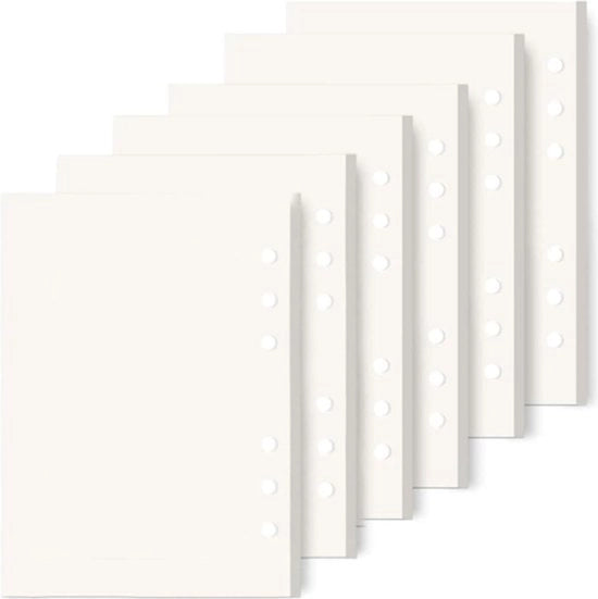 Papier A6 - 6 confezioni da 270 fogli (540 pagine) - Quaderno A6 notazioni orario - bianco - 95 x 175 cm