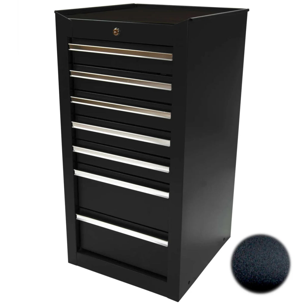 Mobiletto portautensili nero, stretto, 7 cassetti
