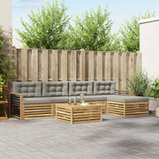 Set di divani da esterno 7 pcs Bianco e Grigio Chiaro
