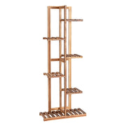 Porta piante di legno con 6 livelli per salone e balcone-Scaffale angolare multiuso per fiori per 7 vasi