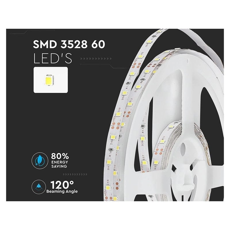 Bobina Striscia Led 300 SMD 3528 12V 3,6W/M Bianco Neutro 4000K IP20 5 Metri SKU-2041