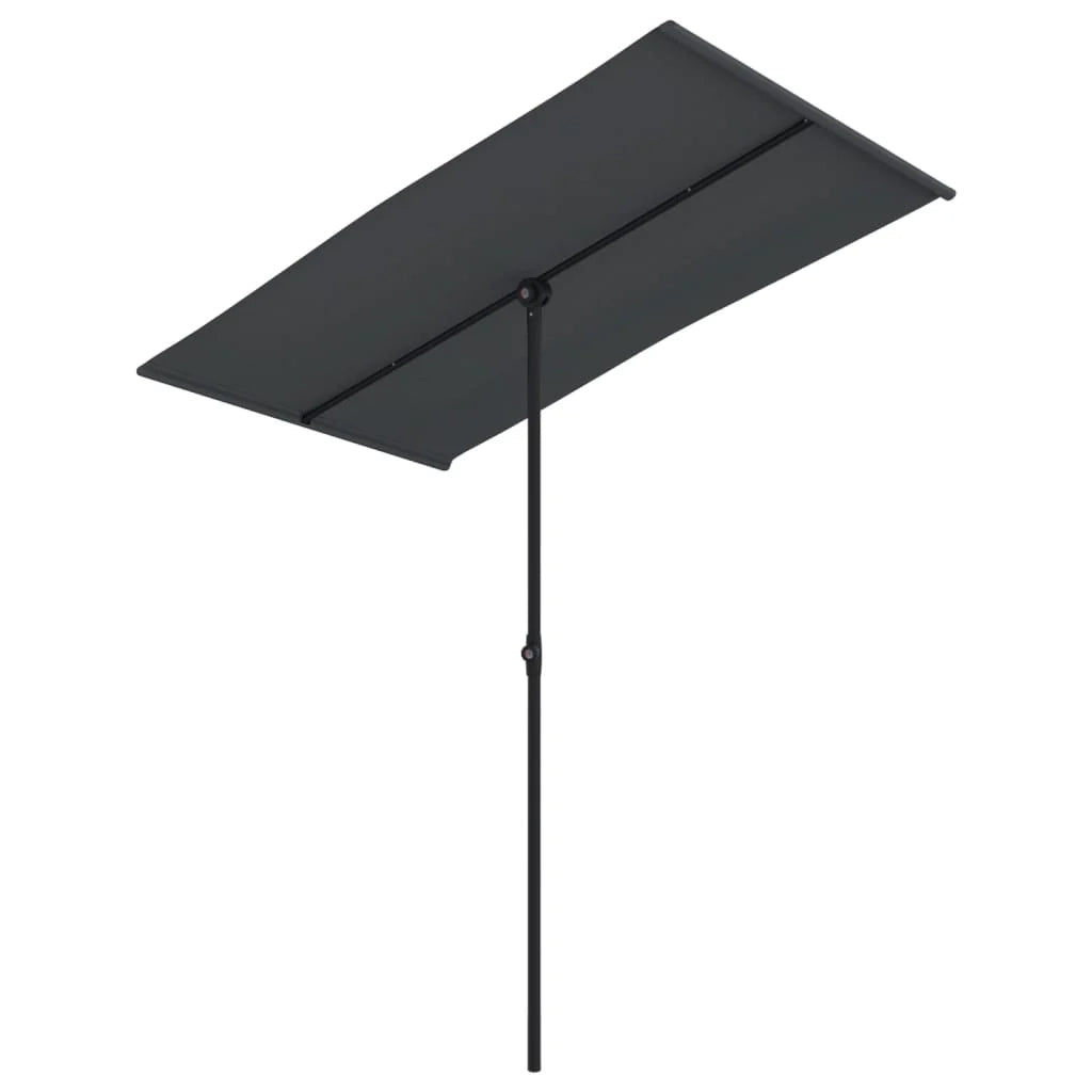 Ombrellone da esterno con palo in alluminio 180 x 130 cm nero 02_0008214