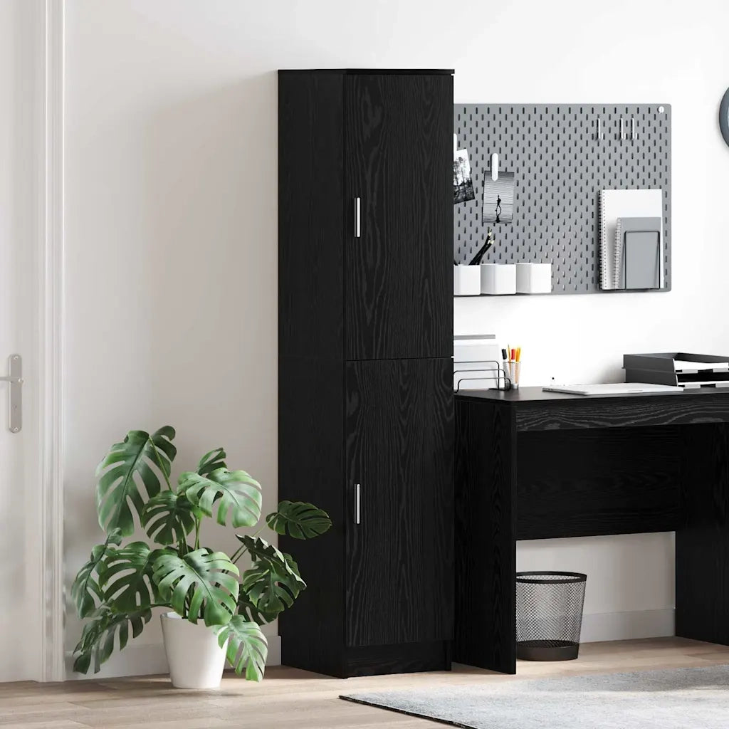 Credenza-Buffet-Armadio da cucina Rovere Nero 35 x 39 x 168 cm