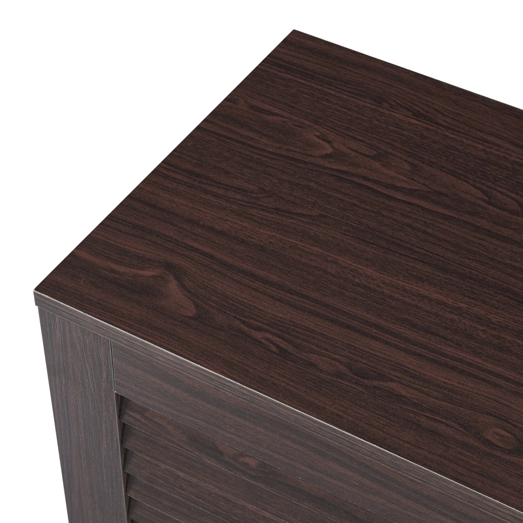 Armadio Scarpiera Løten con Ante a Persiana 62 x 125 x 36 cm Wengè [en.casa]