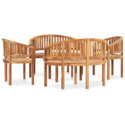 Mobili da giardino mobili da esterno Set di mobili da 5 pezzi in legno massello di teak a forma di banana 02_0016580