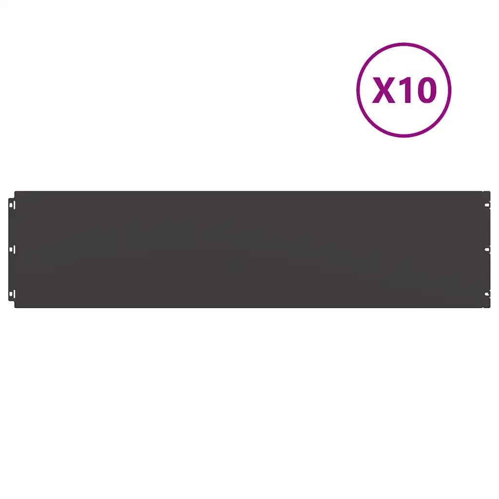 vidaXL Bordure per Prato 10 pz Nere Acciaio Laminato a Freddo