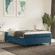Struttura Letto a Rete a Molle Blu Scuro 140x200 cm Velluto