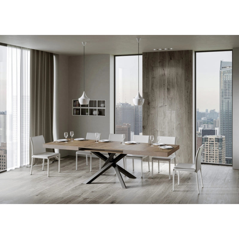 Tavolo allungabile 200/460x90 cm Volantis telaio Antracite - Noce
