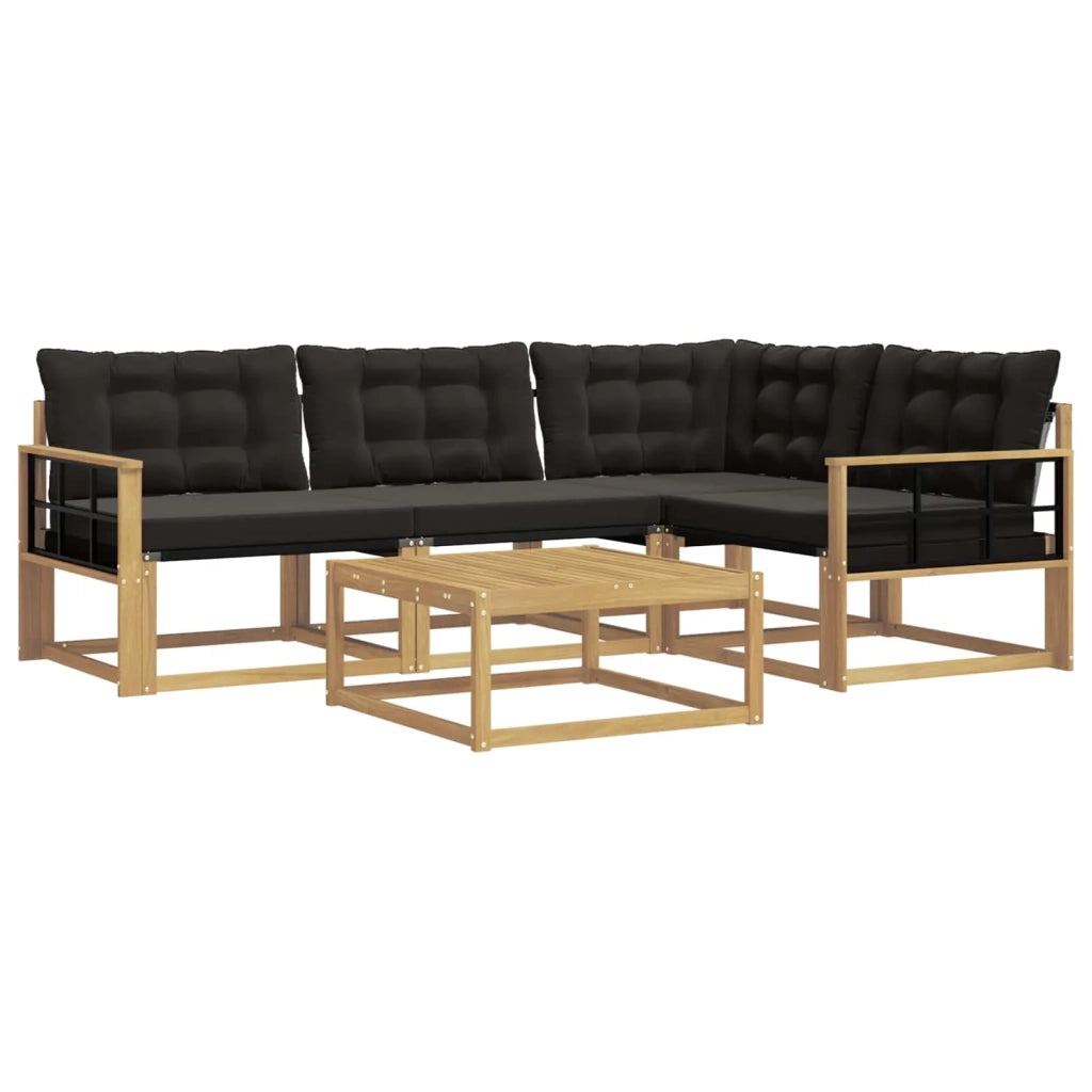 Set di divani da esterno 5 pz Bianco e Nero 3388666
