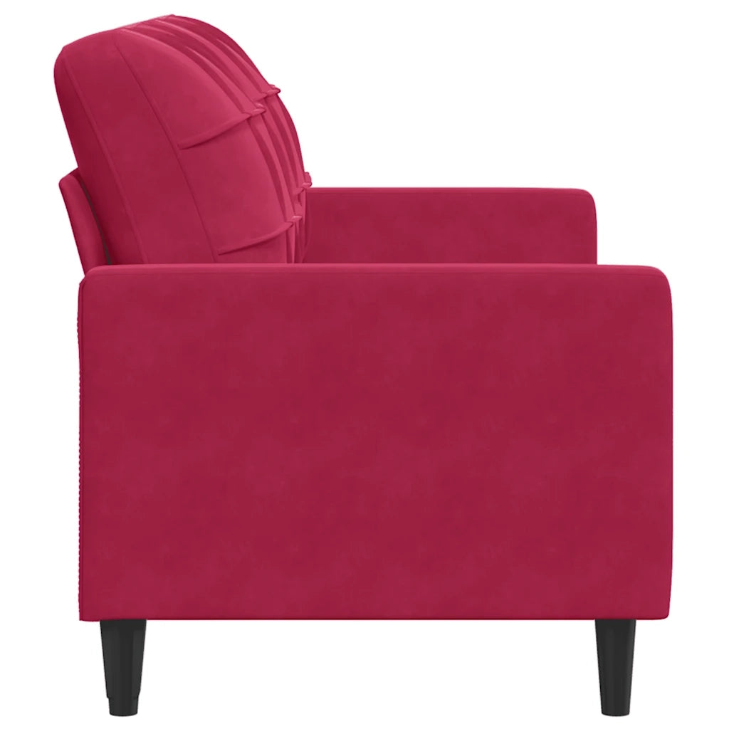 Divano a 2 Posti Rosso Vino 140 cm in Velluto 4007628