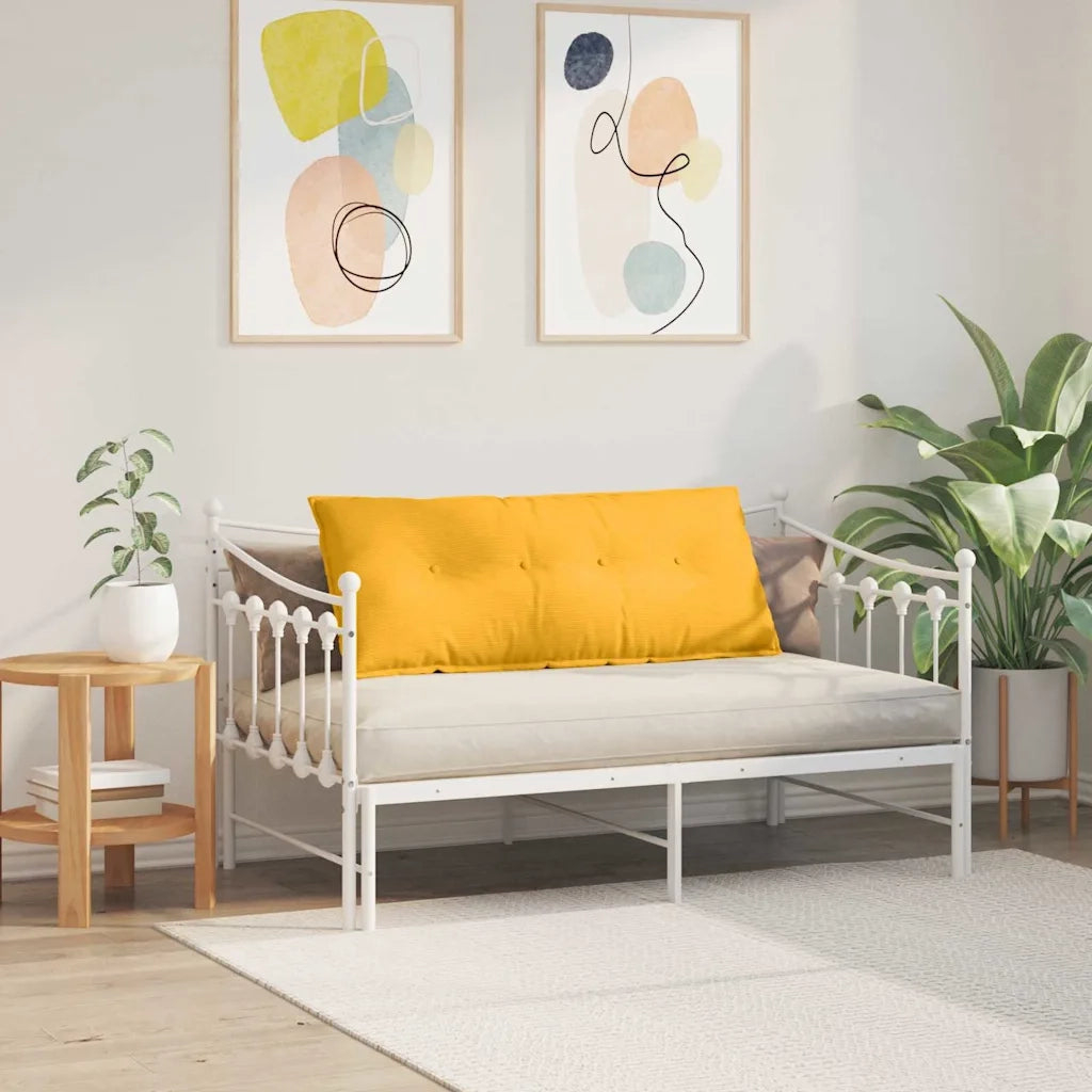 Cuscino per Schiena Giallo Chiaro 120 x 50 cm Tessuto in Cords 42014828