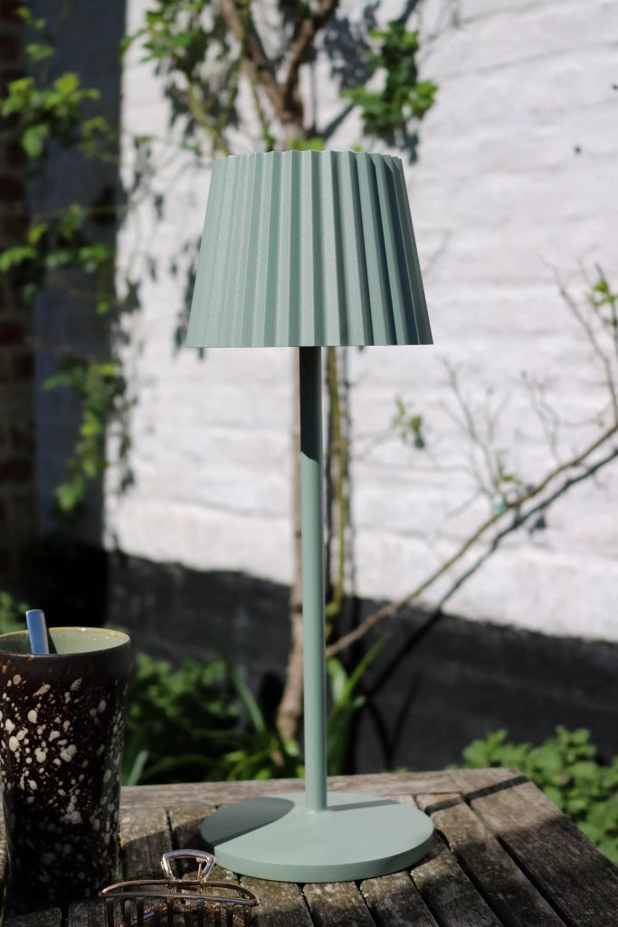Lampada da tavolo esterna LED 2W a batteria verde Justine Lucide