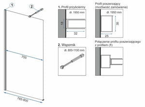 Parete Doccia Rea Aero N 80 Transparent Mensola Evo