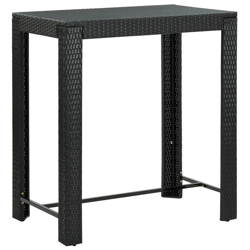 Set Bar da Giardino 7 pz con Cuscini in Polyrattan Nero 3261455