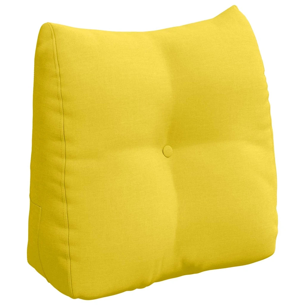Cuscino per Schiena | Cuscino dorsale Giallo Chiaro 45 x 24 x 50 cm Tessuto