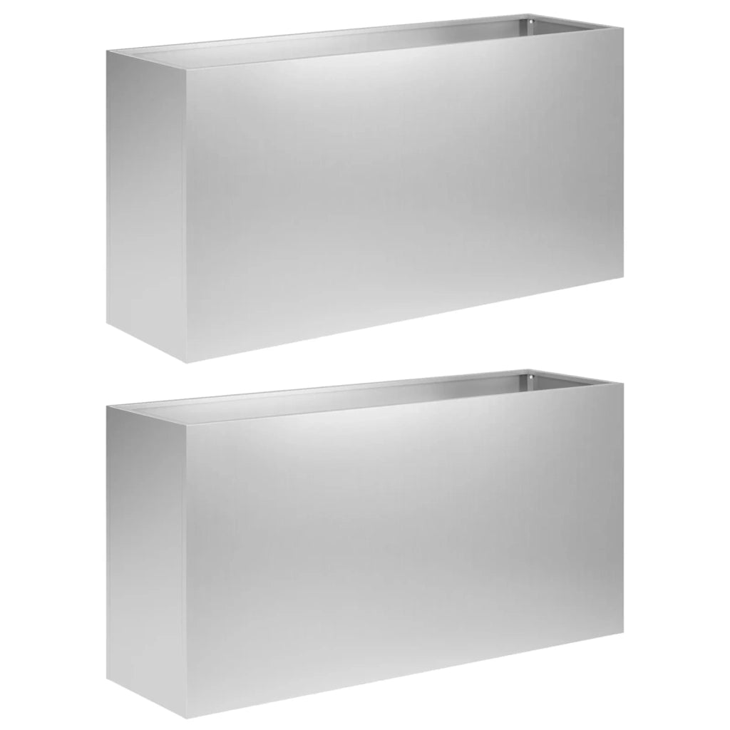 Vaso da giardino 2 pz Argento 100 x 30 x 40 cm Acciaio zincato 8005621