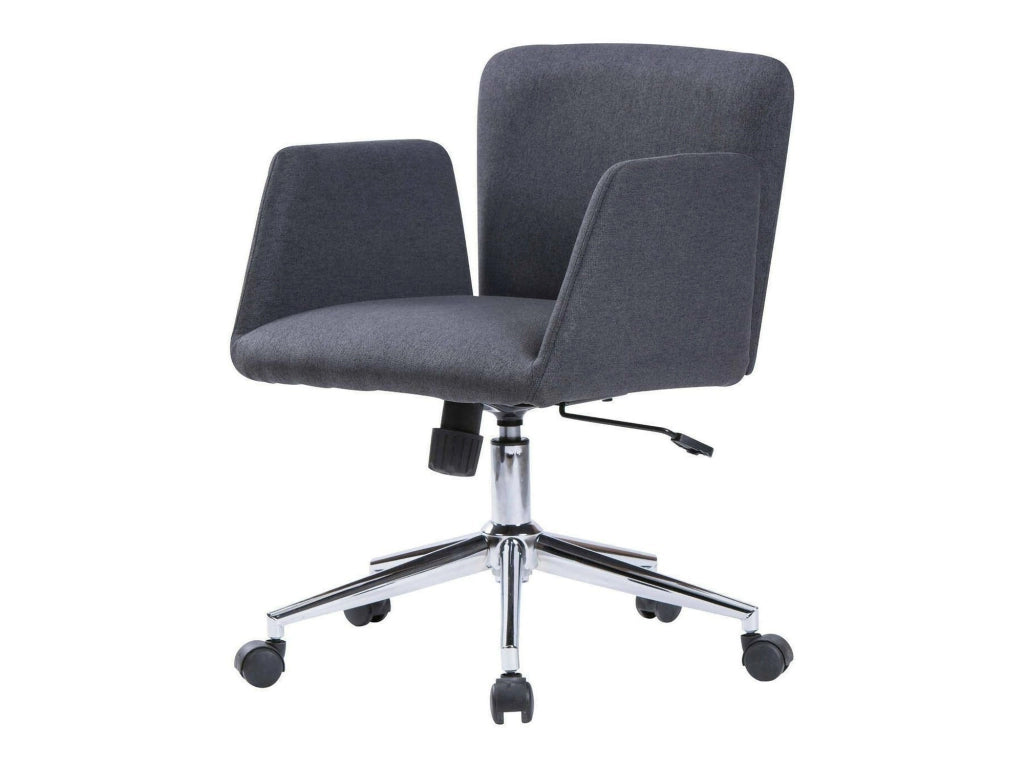 Sedia da ufficio Assoro, Poltrona con braccioli, Seduta ergonomica da ufficio, 54x55h65/84 cm, Grigio